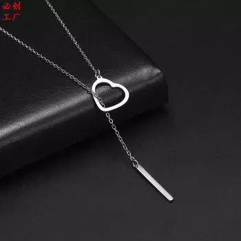 Ювелирные изделия для женщин Ожерелье Подарок Модные женские подарки на день рождения Цепочка Ожерелье Роскошные украшения с кристаллами в форме сердца белый