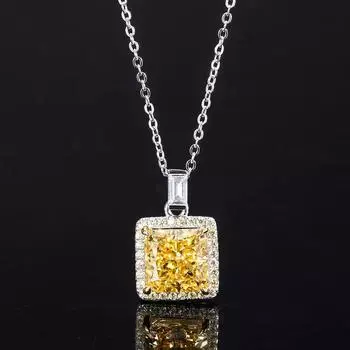 Ювелирные изделия Douyin имитация цвета сокровища высокоуглеродистый алмаз квадратный кулон камень 10 * 10