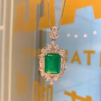 Ювелирные изделия Douyin имитация изумрудно-красного сокровища кулон основной камень 12 * 16