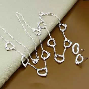 Ювелирные изделия Five Hearts ожерелье браслет, серьги комплект T120