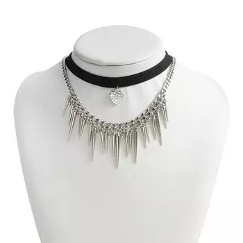 Ювелирные изделия Фланелевый канат Любовь кулон Темный конус ключицы цепь дизайн Sense Y2K Spice Girl ожерелье для женщин