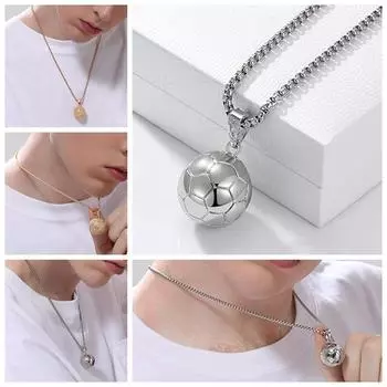 Ювелирные изделия Футбол Баскетбол Ожерелье Металлическая Цепочка Мужское Ожерелье Подарок на День Святого Валентина Gold-Basketball