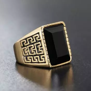 Ювелирные изделия Great Wall Pattern инкрустированное драгоценными камнями мужское модное кольцо 7