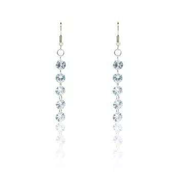 Ювелирные изделия Her Lab | Ювелирные изделия из стерлингового серебра 925 пробы, серьги с искусственным цирконом и кристаллами, женские простые длинные серьги с падением темперамента