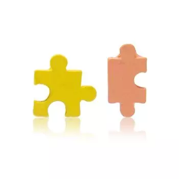 Ювелирные изделия Her Lab | Серебристые иглы S925, креативные забавные серьги-головоломки со строительными блоками, маленькие простые серьги для женщин