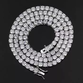 Ювелирные изделия Iced Out, теннисная цепочка, мужское колье-колье с бриллиантами и кубическим цирконием, женское ожерелье Width 3mm +Chain 40cm