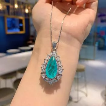 Ювелирные изделия имитация цвета сокровище большая капля воды кулон ожерелье серьги ювелирные изделия дамы подарок