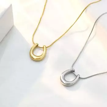 Ювелирные изделия Ins Ожерелье Женский Легкий Роскошный Нишевый Золотая Подкова Подвеска Цепь Ключицы серебряный