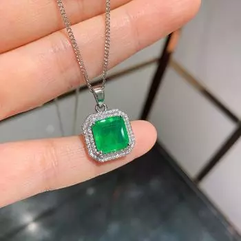 Ювелирные изделия Интернет Знаменитость Прямой Трансляции Стиль Моделирование Изумрудное Ожерелье Главный Камень 8 * 8