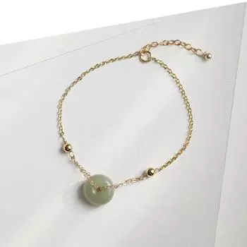 Ювелирные изделия из 14-каратного золота, ювелирные изделия из 14-каратного золота, настоящее золото, браслет с драгоценными камнями Jadde для женщин, браслеты-подвески, изысканные аксессуары, подарки Resizable жёлтый