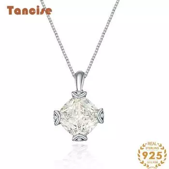 Ювелирные изделия из белого золота 11*11, подвеска с высокоуглеродистым бриллиантом принцессы ледяной огранки в форме цветка, основной камень, 11 карат, ожерелье 40+5. белый