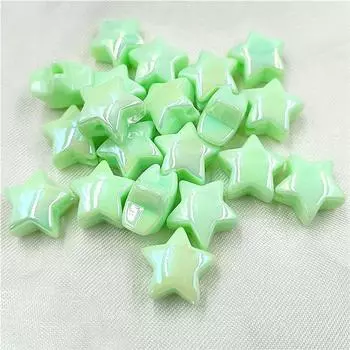 Ювелирные изделия из бисера Бусины с пятиконечной звездой 10 шт. Модные градиентные светлые акриловые весенние цвета Система DIY Ожерелье Серьги Изготовление бусин зелёный