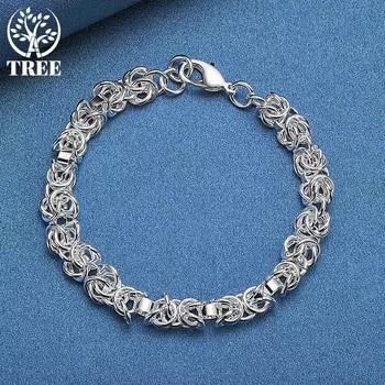 Ювелирные изделия из браслета-цепочки из стерлингового серебра 925 пробы с фирменным дизайном 20cm