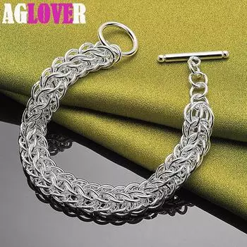 Ювелирные изделия из браслета-цепочки из стерлингового серебра 925 пробы с несколькими кругами 20cm