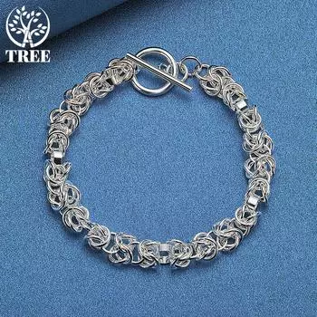 Ювелирные изделия из браслета с пряжкой из стерлингового серебра 925 пробы 20cm