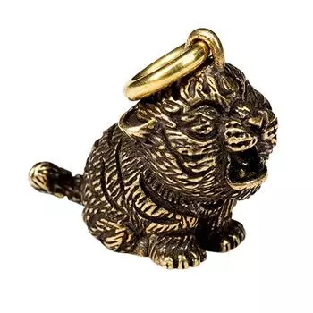 Ювелирные изделия из цельной меди, аксессуары, подвески своими руками, автомобильные брелоки, фигурки животных, брелоки с тиграми With ring