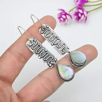 Ювелирные изделия из черного перламутра, серьги из цельного серебра 925 пробы, серьги с драгоценными камнями ручной работы на День памяти белый