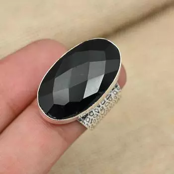 Ювелирные изделия из черной шпинели, стерлинговое серебро 925 пробы, кольцо ручной работы с драгоценным камнем, изысканный подарок для нее 4 чёрный