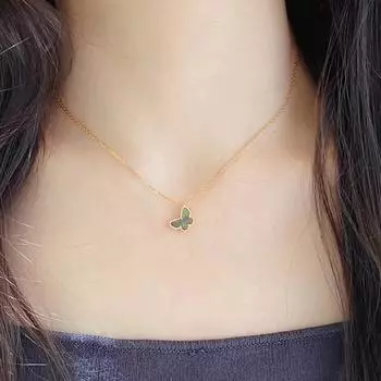 Ювелирные изделия из чистого серебра 925 пробы для женщин, комплект свадебных украшений с перламутром и бабочкой, серьги, ожерелье, браслет