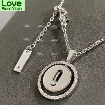 Ювелирные изделия из чистого серебра 925 пробы для женщин, пляжное ожерелье, подвески с подвесками из скользящего камня, летний роскошный бренд