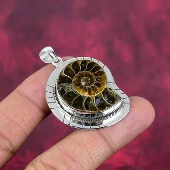 Ювелирные изделия из драгоценных камней аммонита, ювелирные изделия из цельного серебра 925 пробы, ручная работа, абсолютно новые ювелирные изделия в подарок жене 4.8 Inches жёлтый
