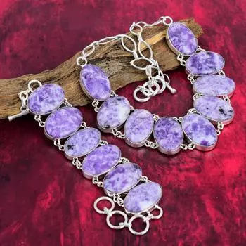 Ювелирные изделия из драгоценных камней лепидолит, комплект ювелирных изделий из стерлингового серебра 925 пробы, комплект ювелирных изделий из ожерелья и браслета, удивительный дизайнерский комплект ювелирных изделий ручной работы для подарка Adjustable