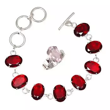 Ювелирные изделия из драгоценных камней London Swiss Blue Quartz, браслеты и кольца 7-8 дюймов