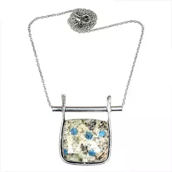 Ювелирные изделия из драгоценных камней яшмы, серебряное ожерелье ручной работы, этническая нить макраме