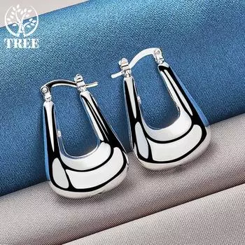 Ювелирные изделия из гладкого U-образного серебра из стерлингового серебра 925 пробы