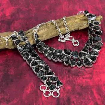 Ювелирные изделия из грубых драгоценных камней с дымчатым топазом, удивительный комплект ювелирных изделий ручной работы из стерлингового серебра 925 пробы и ожерелья для нее Adjustable With 8 -18 коричневый