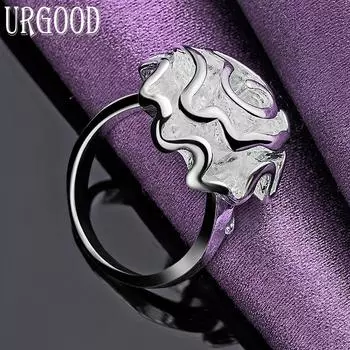 Ювелирные изделия из кольца из стерлингового серебра 925 пробы с розой 6#