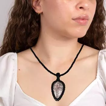 Ювелирные изделия из кожи леопарда в виде яшмы, ожерелье из драгоценных камней, нити макраме, ручная работа, 20-36 дюймов