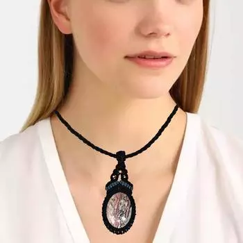 Ювелирные изделия из кожи леопарда в виде яшмы, ожерелье из драгоценных камней, нити макраме, ручная работа, 20-36 дюймов