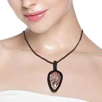 Ювелирные изделия из кожи леопарда в виде яшмы, ожерелье из драгоценных камней, нити макраме, ручная работа, 20-36 дюймов