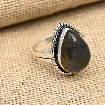 Ювелирные изделия из красивого лабрадорита с драгоценным камнем ручной работы из стерлингового серебра 925 пробы 4 синий