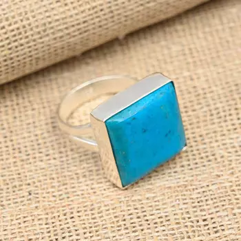 Ювелирные изделия из красивого тибетского бирюзового камня ручной работы из стерлингового серебра 925 пробы 4 синий