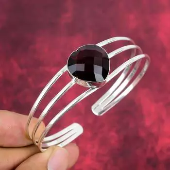 Ювелирные изделия из красного граната, браслет из стерлингового серебра 925 пробы, браслет из драгоценных камней ручной работы на День памяти Adjustable красный