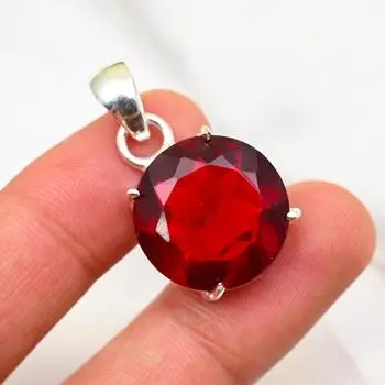 Ювелирные изделия из красного граната, кулон из цельного серебра 925 пробы, кулон из драгоценных камней ручной работы на День памяти 1.37 Inches