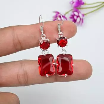 Ювелирные изделия из красного граната, серьги из цельного серебра 925 пробы, серьги из драгоценных камней ручной работы на День памяти