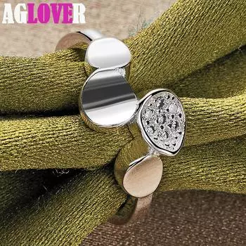 Ювелирные изделия из круглого кольца из стерлингового серебра 925 пробы 7#