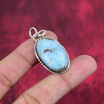 Ювелирные изделия из ларимара, кулон из стерлингового серебра 925 пробы, ювелирные изделия ручной работы с драгоценными камнями, подарки для жены, абсолютно новый кулон 1.69 Inches синий