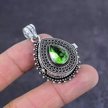 Ювелирные изделия из натурального цаворита ручной работы из стерлингового серебра 925 пробы с подвеской Яд 1,77 дюйма A1p88