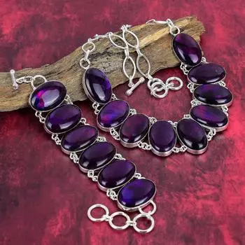 Ювелирные изделия из натурального розового вспышечного лабрадорита, комплект ювелирных изделий из браслета и ожерелья из стерлингового серебра 925 пробы, прекрасные украшения ручной работы для женщин Adjustable With 8 -18 розовый