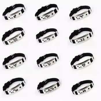 Ювелирные изделия из нержавеющей стали 12 браслетов созвездий, Ювелирные изделия из титановой стали, Браслеты для пар, Модные браслеты