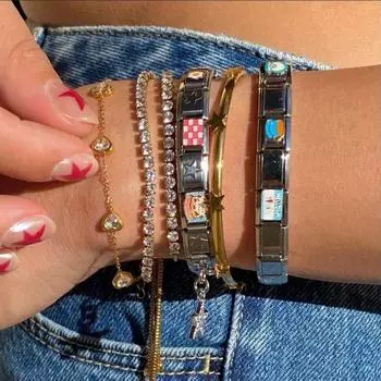 Ювелирные изделия из нержавеющей стали браслет эластичный мужской браслет итальянский стартовый браслет с подвесками отпуск Bracelet