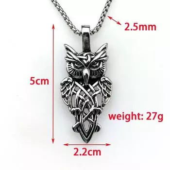 Ювелирные изделия из нержавеющей стали для мужчин и женщин, винтажная подвеска в виде совы из титановой стали, ожерелье, цепочка для свитера