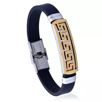 Ювелирные изделия из нержавеющей стали, мужской браслет из титановой стали, модный браслет с узором Great Wall, простой модный браслет