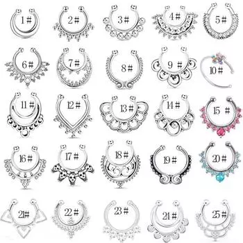 Ювелирные изделия из нержавеющей стали с бриллиантовой короной в носовой части носа 1