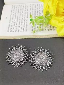 Ювелирные изделия из окисленного камня с большой заклепкой из черного камня