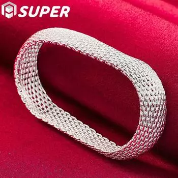 Ювелирные изделия из плетеного браслета из стерлингового серебра 925 пробы